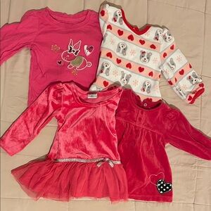 Toddler Valentines Long Sleeve Tees - Pink and Red